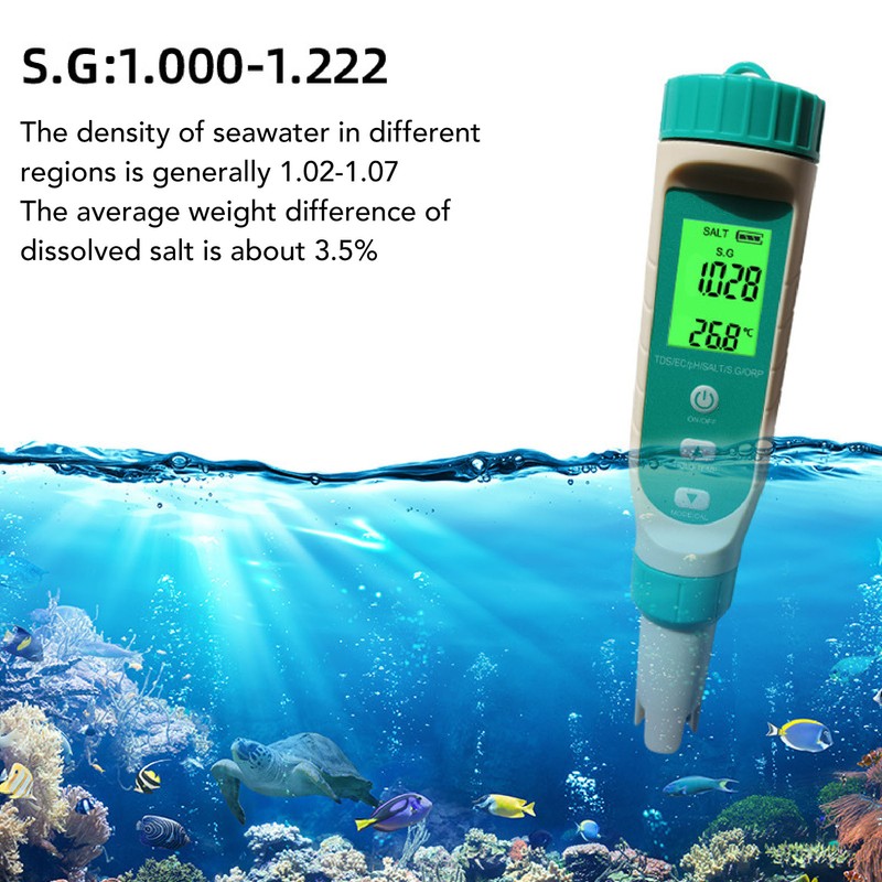 Water Quality Tester TDS EC PH SALT S.G ORP TEMP