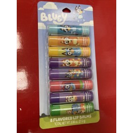 Bluey Set Of 8 Flavored NEW! Lip Balms Fruity Scented Chapstick - Easter Basket