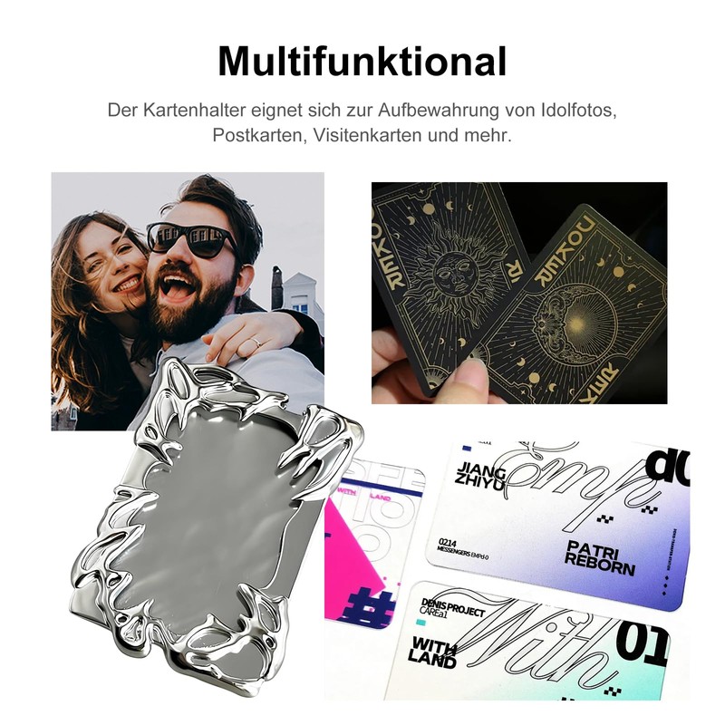 Kpop Photocard Holder Electroplated Plastics Irregular Frame Photocard Holder Silver