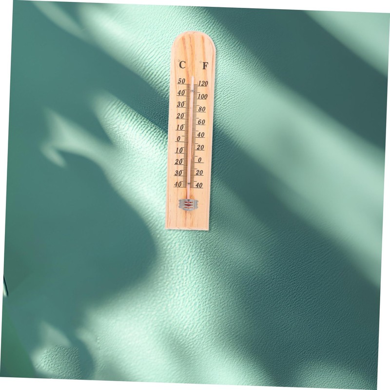 KONTONTY Analog Temperature Gauge Small Wooden Thermometer for Kitchen Cooking