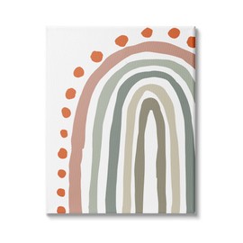 Stupell Industries Earth Tone Rainbow with Red Polka Dots, Designed by Elizabeth Medley Canvas Wall Art, 30 x 40, Green