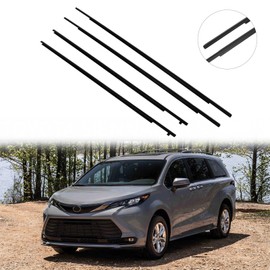 Ineedup Outer Weatherstrip Window Seal Compatible with 2011-2020 For Toyota For Sienna Replaces 6816008020 6821008020 6818008020 6823008020 4PCS Black Window Molding Trim
