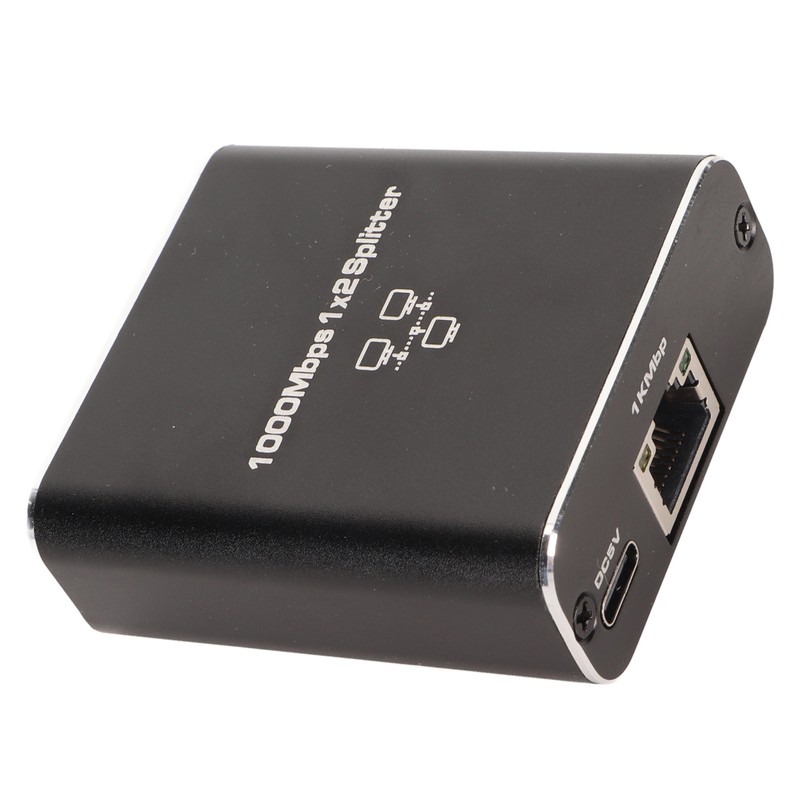 Ethernet Splitter RJ45 Network Port 1 to 2 Port Aluminum