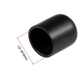 TA-VIGOR 25Pcs Rubber End Caps, 19mm ID Round Flexible Screw End Caps Thread Protectors, Black Vinyl Bolt Covers Rubber Covers for Screws, Tubes, Cables, Wires, etc