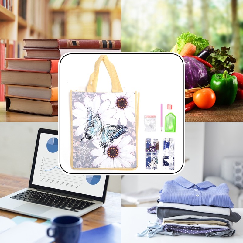 Diamond Painting Shopping Bag Reusable with Handles DIY Foldable Tote