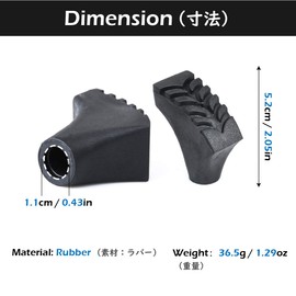 TRIWONDER トレッキングポール ウォーキングポール ラバーキャップ 取り替え用 ストック キャップ ゴムキャップ バスケット スノーバスケット (D - ブラック - 6個)