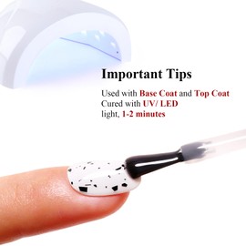 Ozzeal Gel Nail Polish Set, 2 Pcs 15ML Eggshell Glitter and White Gel Nail Polish Autumn Winter Black Glitter LED UV Gel Nail Polish Starter Manicure Salon DIY Nail Gel Polish