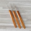 ccHuDE 3 Pcs 0.5mm Dreadlock Crochet Hook Wood Crochet Needles