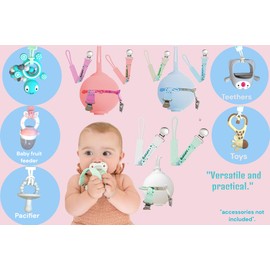 Silicone Pacifier Clips Baby Girl | Newborn Essentials & Baby Must Haves | Baby Teething Toys with Sensory Play - Perfect for Baby Girl's Comfort