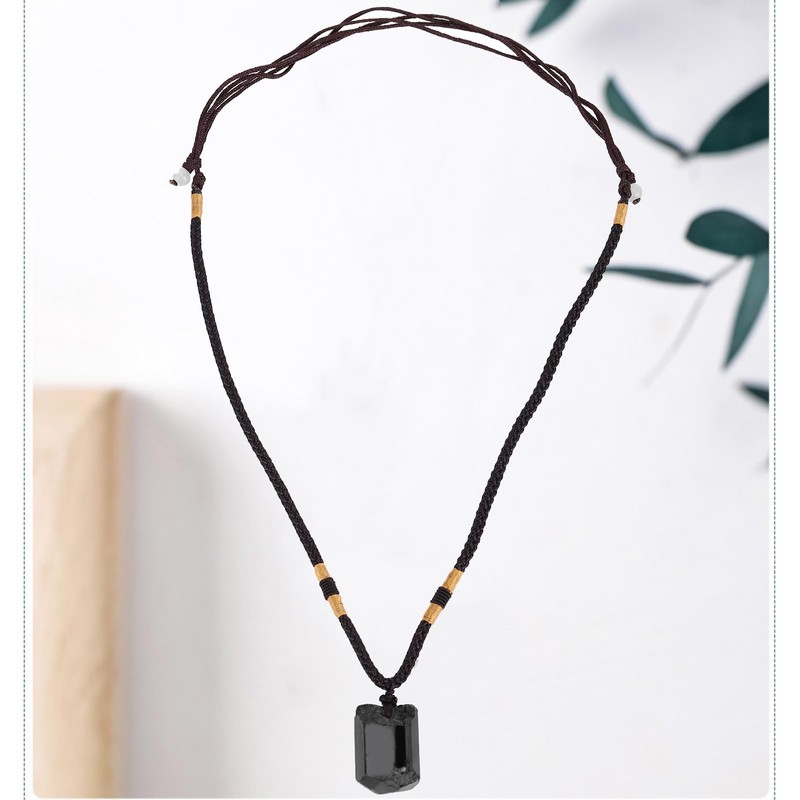 eecoo Colgante de turmalina, 4 Piezas turmalina Colgante, Collar, Cadena
