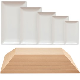 Sunnychicc 5 Pcs Ceramic Mold for Clay Wooden Pottery Molds Clay Molds for Pottery Ceramic Plate Pottery Mold for Clay Slump Mold 5 Size Pottery Tools for Handbuilding Dish Plate Mold(Rectangle)