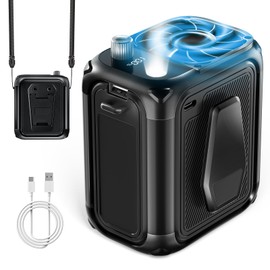 ICNOW Smart Portable Waist Fan Rechargeable with LED Light, 150 Speed Turbo Cooling Personal Neck Fan, Max 25H Working Time, Hands-Free Wearable Neck Strap and Belt Clip for Camping, Outdoor