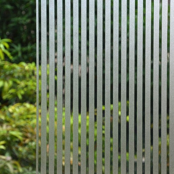 VSUDO Frosted Privacy Window Film, Frosted Stripe Pattern, Privacy Protection,