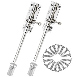 Slide Bolt Gate Latch Solid Gate Lock Heavy Duty 304 Stainless Steel Barrel Bolt Lock Security Guard Door Latches Thickened Gate Hardware with Dust Canister for Barn Fence Shed Basement