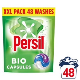 Persil Persil Bio 3 in 1 Washing Capsules 1st time removal of tough stains outstanding stain removal in quick & cold washes 48 washes