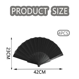 Syylqyr 4 Pcs Hand Fan Folding Folding Hand Fan Handheld Fan Folding for Wedding Dance Cosplay Party Summer Activities Home Decoration (Black White)