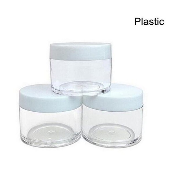 ericotry 12PCS 30g 30ml/1oz Refillable Plastic Round Clear Jars with Screw Cap Lid Empty Cosmetic Jars Lot Containers for Makeup Eye Shadow Nails Powder Handmade Lip Scrubs (White Lid)