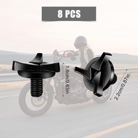 KINBOM 8pcs Motorcycle Helmet Screws, Motorcycle Helmet Visor Screws Helmet Visor Screws Motorcycle Helmet Accessories (Black, Transparent Gasket)