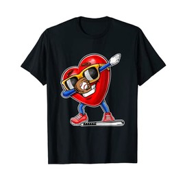 Valentines Day Dabbing Heart With Baseball Bat T-Shirt