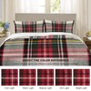 BaoNews Scottish Tartan Duvet Cover Set King Size,3 Pieces Green