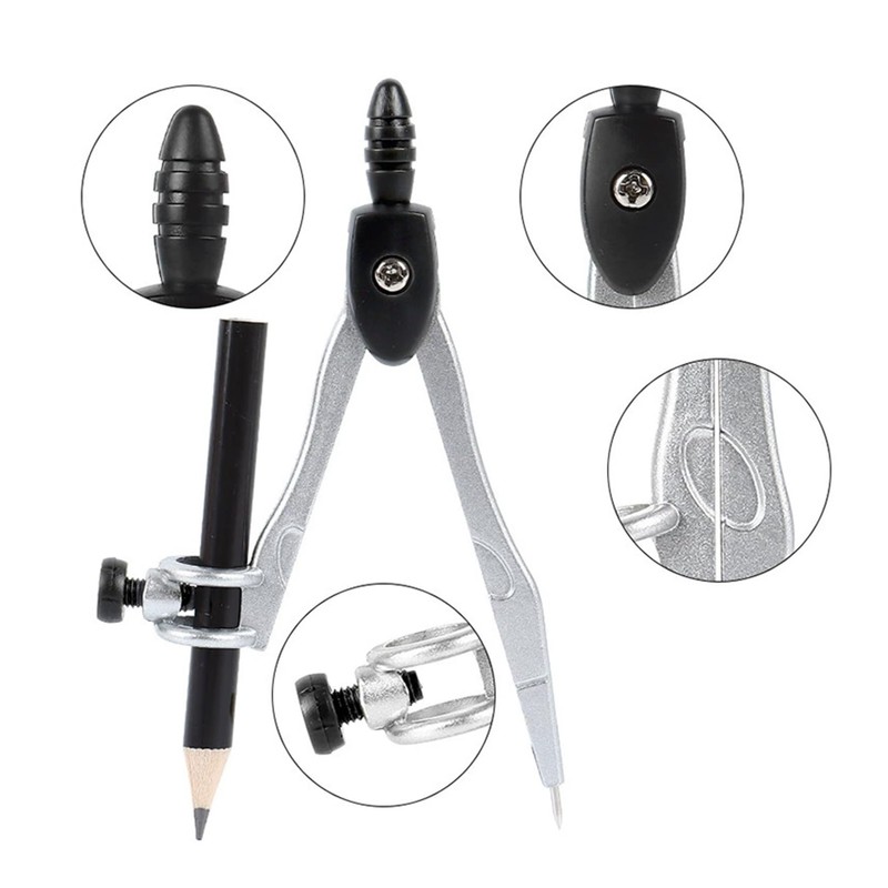 Rpanle Professional Compass, Reusable Metal Compass for Home Schooling Maths