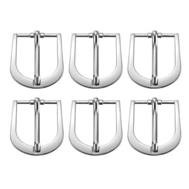 SUIKIHUM 6 Pack Metal Roller Buckles, 0.6" Adjustable Roller Buckle for Strap, Single Prong Belt Buckle for Belt Bag Keychain, Silver