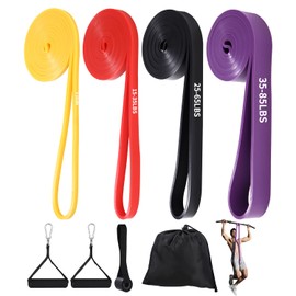 FAOKZE Fitness Bands with 4 Resistance Levels, Resistance Band Set with Door Anchor, Handle, Carry Bag, Resistance Bands for Fitness/Stretching/Yoga/Strength Training/Pilates