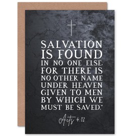 Artery8 Acts 4:12 Salvation is Found In No One Else Christian Bible Verse Quote Scripture Typography Sealed Greeting Card Plus Envelope Blank Inside