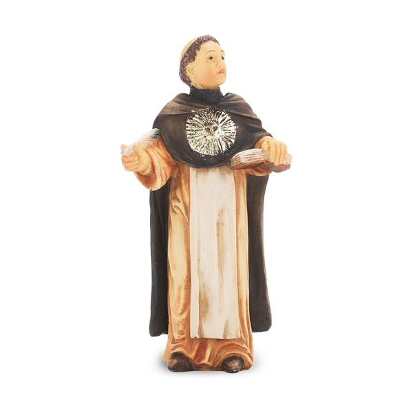 St. Thomas Aquinas 4" Cold Cast Resin Hand Painted Patron