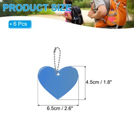 PATIKIL Reflective Keychain Tags, 6 Pack Reflective Pendant PVC High Visibility Reflector Key Ring Safety Reflector Tag for Backpack Cycling Walking, Blue