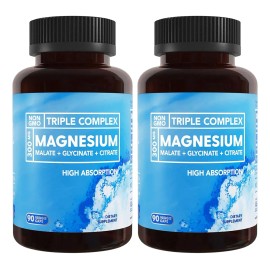 2pc Magnesio Triple Complejo 300mg Soporte Muscular Nervioso