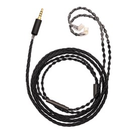 Yongse 2PIN/MMCX/TFZ/QDC IEM Headphone Replacement Cable, 6N OCC 4ft Upgraded Stereo 3.5/4.4mm Balanced Jack, Silver Plated 8 Strand Earphone Earbuds Audio Extension Cord - QDC 3.5mm with Mic