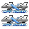 4x4 Chrome Blue Off Road 2 Pack Decal #FE417