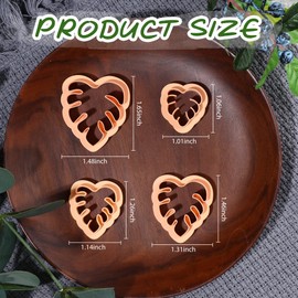 Puocaon Monstera Leaves Clay Cutters - 4 pcs Monstera Leaves Polymer Clay Cutters for Earrings, One Pattern in Different Size Clay Cutters for Polymer Clay Jewelry, Leaves Drop Dangle Earrings Making