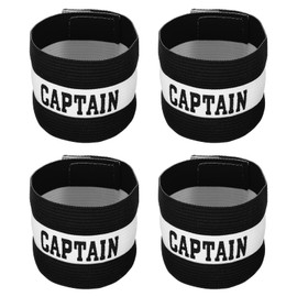PATIKIL Captain's Armband Elastic Arm Band for Soccer Team Black 4Pcs