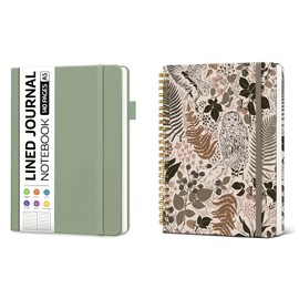 Taja A5 Lined Journal Notebook and A5 Spiral Lined Notebook