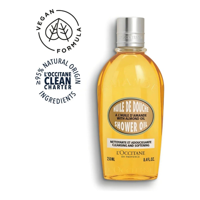 Aceite de Ducha L'Occitane Almendras 250mL Vegano Sin Parabenos Cruelty