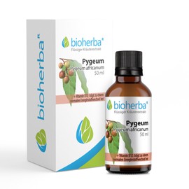 BIOHERBA Pygeum Africanum Tincture - 50 ml High Dose Extract - Only 70 Drops a Day - Supports Prostate Health and Urinary Flow, Vegan, Enriched with Vitamin B12, PZN 18217875