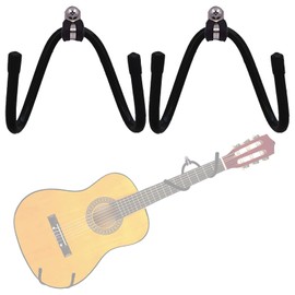 Pmsanzay Horizontal Guitar Wall Mount Hanger, 2 Pack Guitar Hanger Wall Hook Holder Stand Storage Display Rack with Screws for Acoustic, Electric, Ukulele, Bass, Banjo, Mandolin