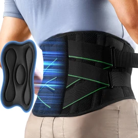 FREETOO Waist Supporter, Lumbar Belt, Corset, Strong Support Fixation, Light and Thin, Breathable, Mesh Construction, Adjustable, Unisex, Small Size (Stomach Circumference 27.6 - 33.5 inches (70 - 85