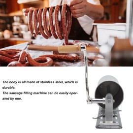 3L Stainless Steel Manual Sausage Stuffer - Fast Filling & Large Capacity Meat Horizontal Filling Machine for Home Kitchen Use