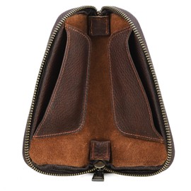 CONTACT'S FAMILY Cigar Bag Pipe Case Leather Vintage Pouch Coffee