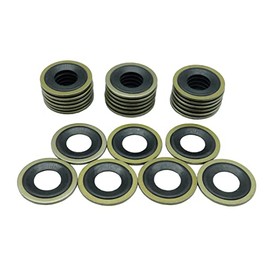 Dsnaduo 25 PCS Metal/Rubber Drain Plug Gasket, Fits 1/2, M12, M12 So Replace 097-021, 65274, 365274, 14079550, 14090908, 1625762, 1631748, 24571185, 25524544, 5741252, 8-14090-908-0 (24.7x11.5mm)