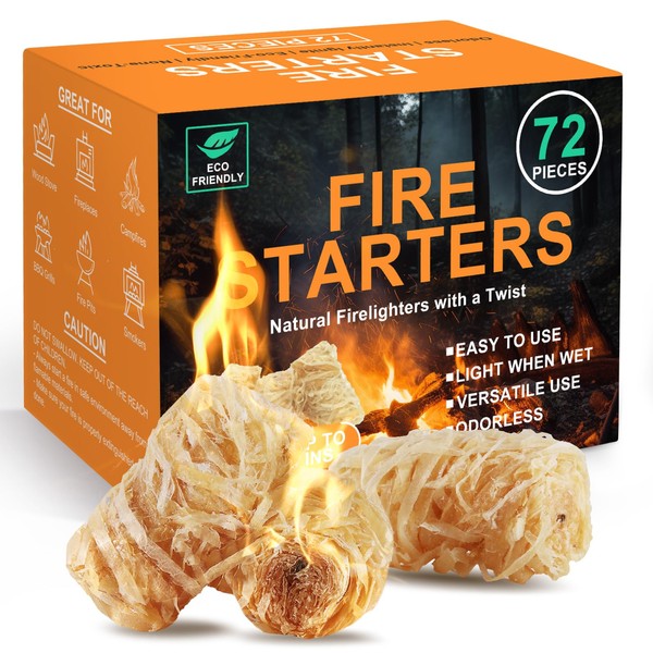 Realcook Natural Fire Starter for Campfires: All Weather Firestarters -