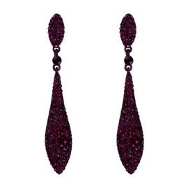 EVER FAITH Women's Austrian Crystal 2 Leaf Tear Drop Earrings for Party Wedding, Crystal