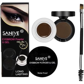 SANIYE Sombra y Gel Pomada Para Cejas Cepillo Incluido Long Lasting 24 Hrs (02 Coffe)