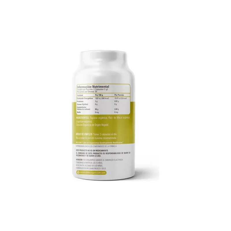 Maca Orgánica 110 Cápsulas Organic Side Vegetal