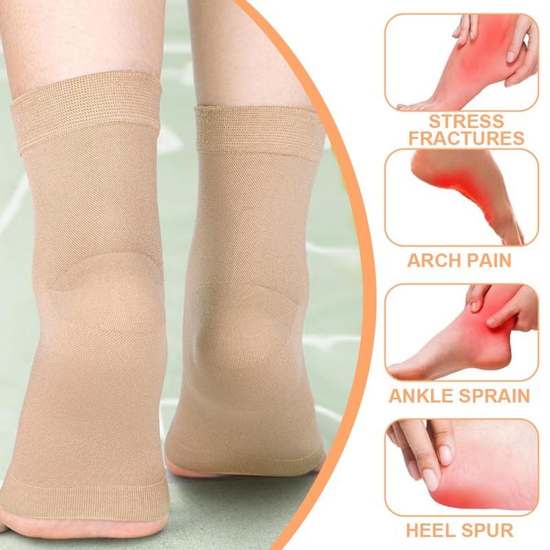 IKOPFLN 1 Paar Knöchelbandage Gel Heel Socken Knöchelschutz Fußgelenkbandage Ferse