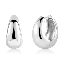 ASH'S CHOICE 925 Silver Hoop Earrings, Small Women's Earrings, Chunky, 14K Gold Hoop Earrings, Thick Cartilage Hoop Earrings, Huggie Hoop Earrings, Mini Hoop Earrings, Lightweight, Wide Earrings for