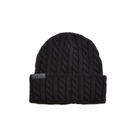 Urban Classics Cable Knit Beanie Hat, Black, One Size